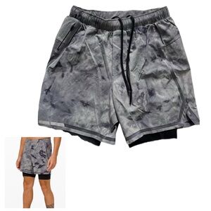 Lululemon Men’s Shorts Tidal Dye Baltic Grey Element Surge Short Large NWOT